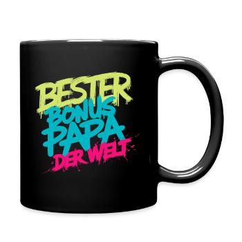 Bonus Papa - Tasse einfarbig - Schwarz - Rechts