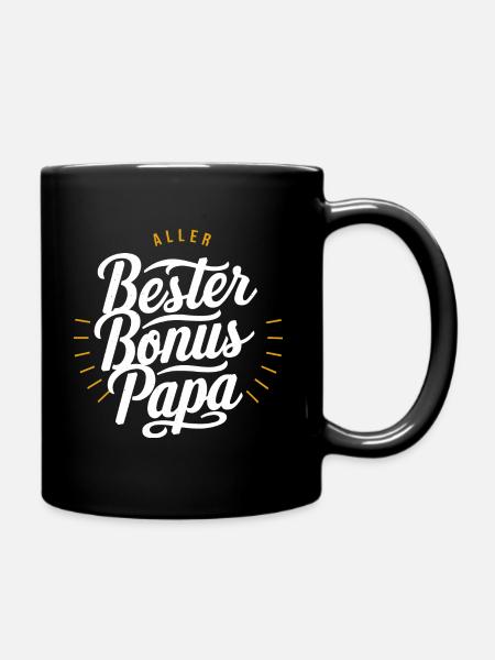 Bester Bonus Papa - Tasse einfarbig - Schwarz