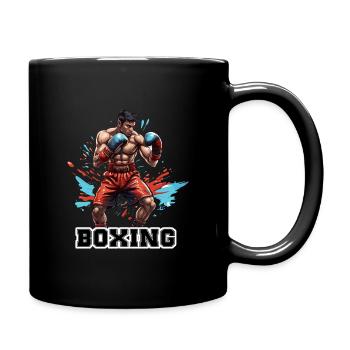 Boxer / Sport / Kampf / Arena / Boxring / Fäuste - Tasse einfarbig - Schwarz - Rechts