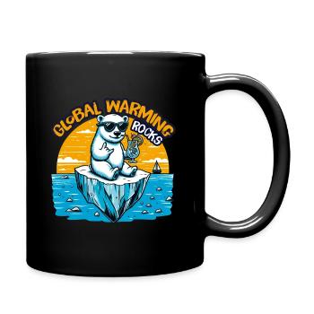 Global Warming Rocks - Tasse einfarbig - Schwarz - Rechts
