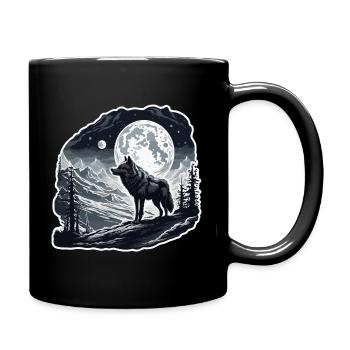 Loup / Meute / Forêt / Sauvage / Faune / Hurlement - Mug uni - noir - Droite