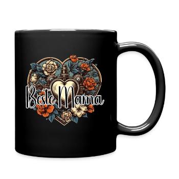 Herz / Muttertag / Liebe / Feiertage / Love - Tasse einfarbig - Schwarz - Rechts