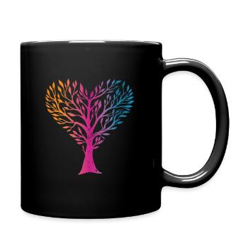 Baum Vintage - Tasse einfarbig - Schwarz - Rechts