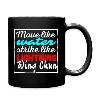 Wing Chun Shirt Wasserblitz - Tasse einfarbig - Schwarz - Rechts