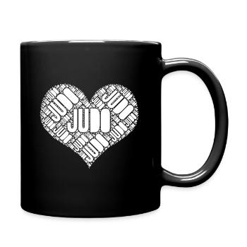 Judo Herz - Tasse einfarbig - Schwarz - Rechts