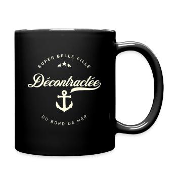 super belle fille décontractée du bord de mer - Mug uni - noir - Droite