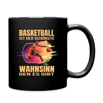Basketball ist der schönste Wahnsinn den es gibt - Tasse einfarbig - Schwarz - Rechts