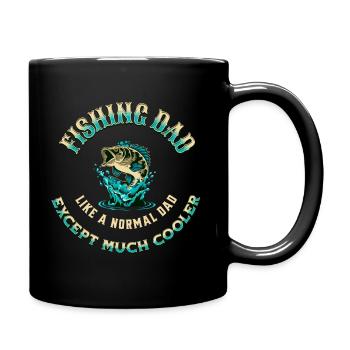 Bester Angler Papa - Tasse einfarbig - Schwarz - Rechts