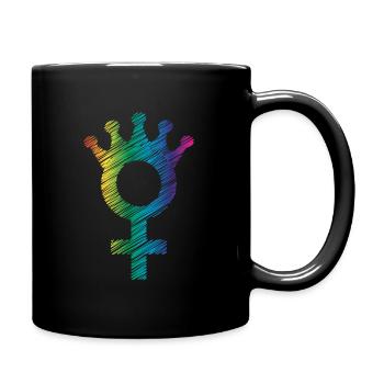 Frauenpower - Tasse einfarbig - Schwarz - Rechts