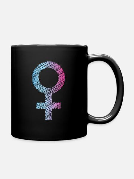 Frauenpower - Tasse einfarbig - Schwarz