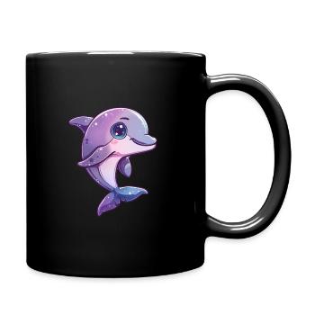 Dauphin souriant et joueur - Mug uni - noir - Droite