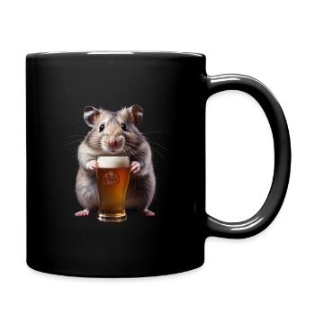 Lecker Bierchen Meme Biertrinker Bier Hamster - Tasse einfarbig - Schwarz - Rechts