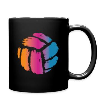Volleyball Vintage - Tasse einfarbig - Schwarz - Rechts