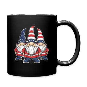 Gnomes patriotiques américains avec drapeau américain - Mug uni - noir - Droite