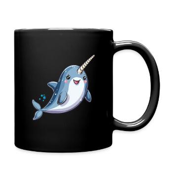 Motif narval ludique pour les fans d’animaux marins - Mug uni - noir - Droite