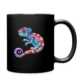 Voyage de découverte de caméléons colorés - Mug uni - noir - Droite