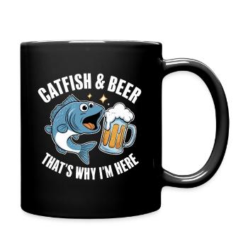 Catfish and beer, That's why I'm here - Full Colour Mug - black - Right
