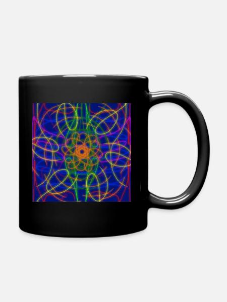 Fleur colorée abstraite - Mug uni - noir