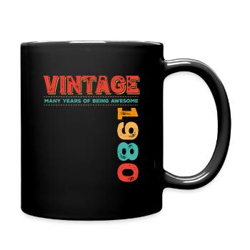 Millésime 1980 - Mug uni - noir - Droite