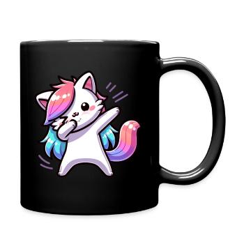 cute cat dab cute cat dab - Full Colour Mug - black - Right
