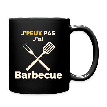 J'Peux pas j'ai barbecue - Mug uni - noir - Droite