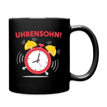 Uhrensohn - Tasse einfarbig - Schwarz - Rechts