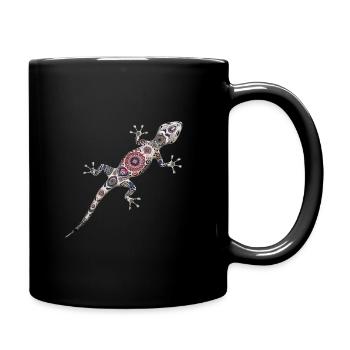 Eidechse Mit Muster - Tasse einfarbig - Schwarz - Rechts