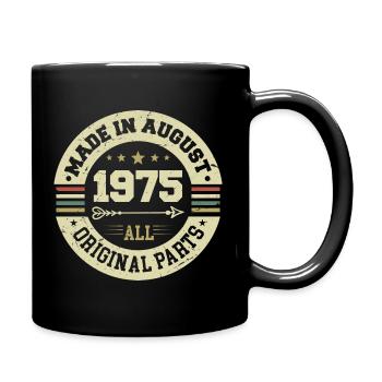 August 1975 Geburtstagsgeschenk August 1975 August - Tasse einfarbig - Schwarz - Rechts