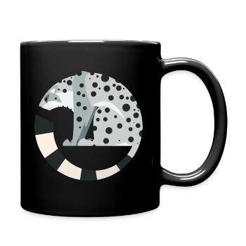 Schneeleopard - Tasse einfarbig - Schwarz - Rechts