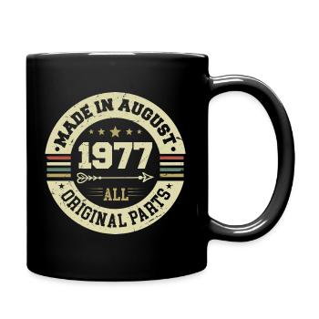 August 1977 Geburtstagsgeschenk August 1977 August - Tasse einfarbig - Schwarz - Rechts