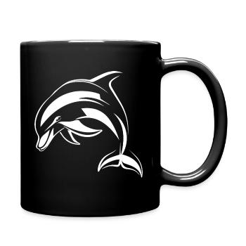 Dolphin - Full Colour Mug - black - Right