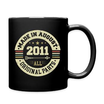 August 2011 Geburtstagsgeschenk August 2011 August - Tasse einfarbig - Schwarz - Rechts