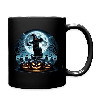 Fröhliches Halloween, Scaredy Cat - Tasse einfarbig - Schwarz - Rechts