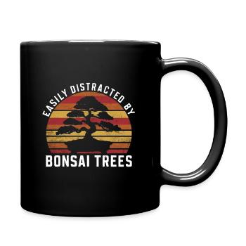 Easily Distracted By Bonsai Trees Vintage Sunset - Tasse einfarbig - Schwarz - Rechts