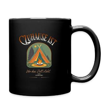 La maison est là où se trouve la tente - Mug uni - noir - Droite