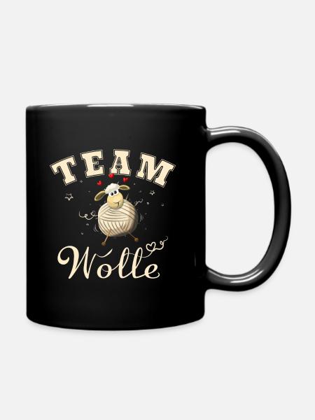 "Team Wolle" - Die Nummer 1 für Wollfans! - Tasse einfarbig - Schwarz
