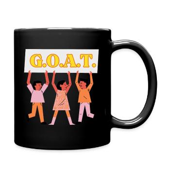 G.O.A.T. Greatest of All Time Design Motiv - Tasse einfarbig - Schwarz - Rechts