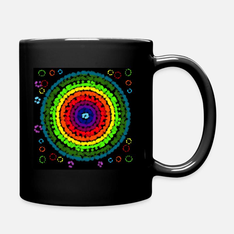 rainbow circle - Full Colour Mug - black