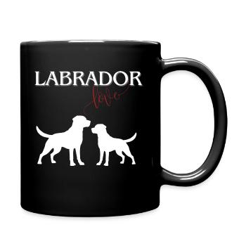 Labrador Love in weiß - Tasse einfarbig - Schwarz - Rechts