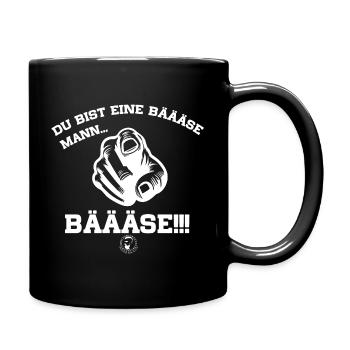 Meister der Äxte "bäääse Mann!" - Tasse einfarbig - Schwarz - Rechts
