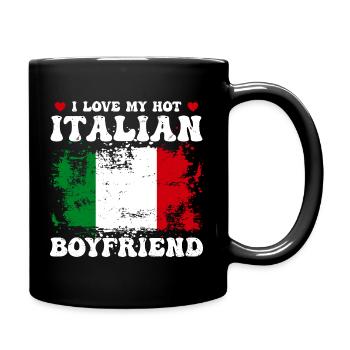 I Love My Hot Italian Boyfriend Couple Italy Flag - Mug uni - noir - Droite