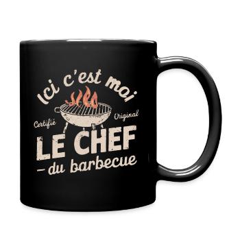 Le Chef du Barbecue - Mug uni - noir - Droite