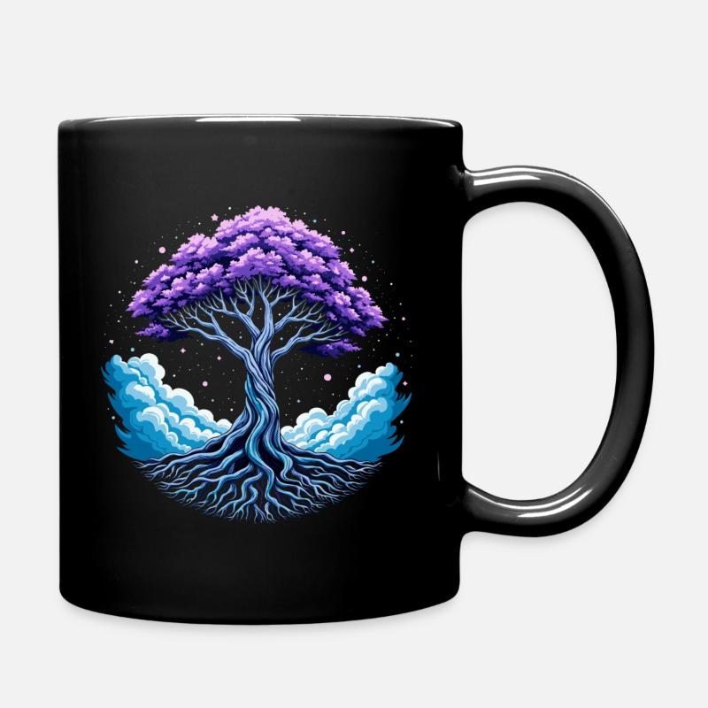 Midgard Yggdrasil Wikinger Baum des Lebens - Tasse einfarbig - Schwarz