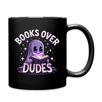 Ghost Woman Loves Reading Halloween - Full Colour Mug - black - Right