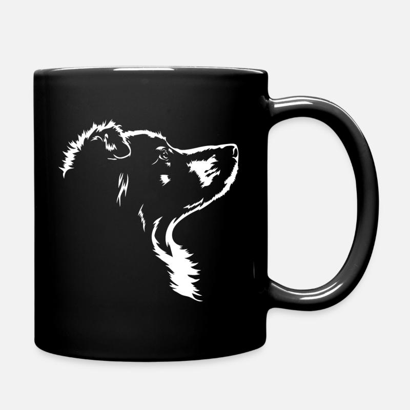 Australian Shepherd Hunde Aussie Hund Wilsigns - Tasse einfarbig - Schwarz