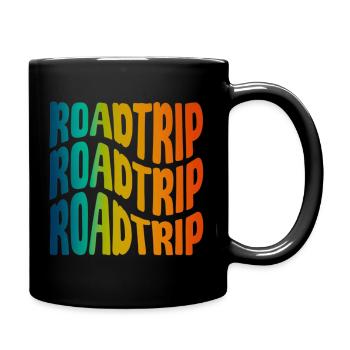 Road trip motif for unforgettable adventures - Full Colour Mug - black - Right