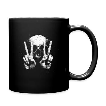 Skull Peace - Tasse einfarbig - Schwarz - Rechts