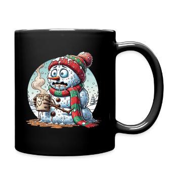 Chocolat chaud – Un bonhomme de neige dans le besoin ! - Mug uni - noir - Droite