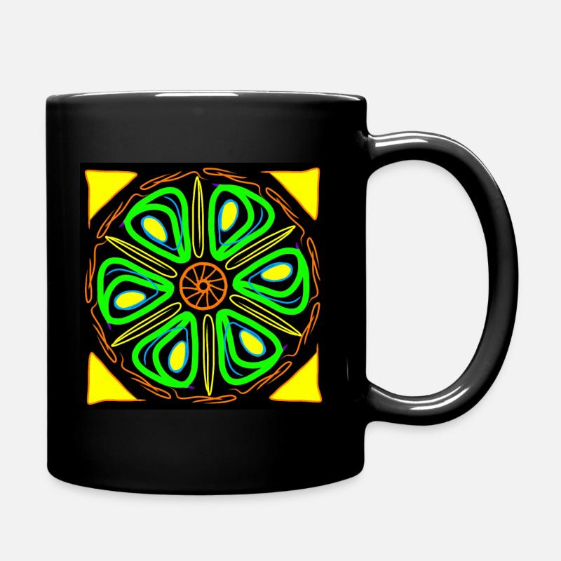 Blumen-Wedges - Tasse einfarbig - Schwarz