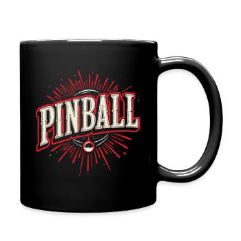 Flipper T-Shirt Pinball Automat Arcade Design - Tasse einfarbig - Schwarz - Rechts